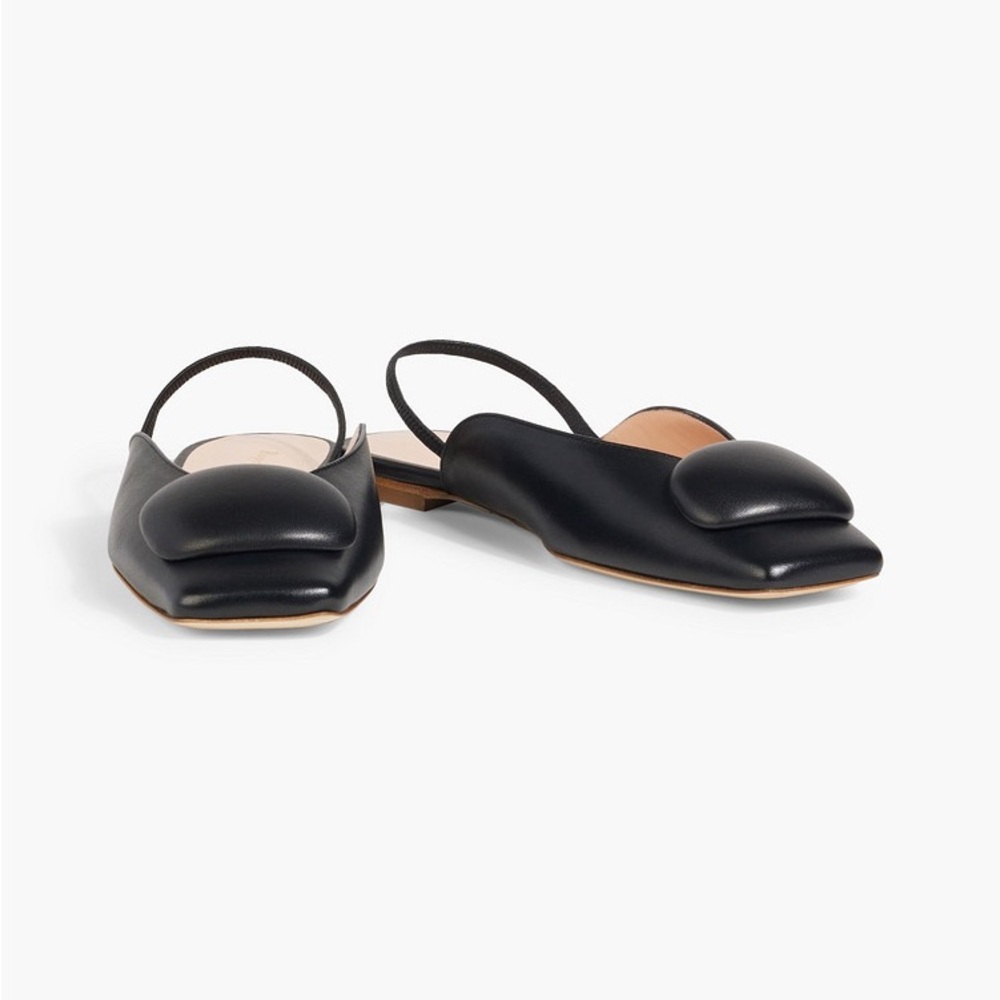 RUPERT SANDERSON Sleek Minimalist 4 34 Los Embellished Leather Slingback Flats